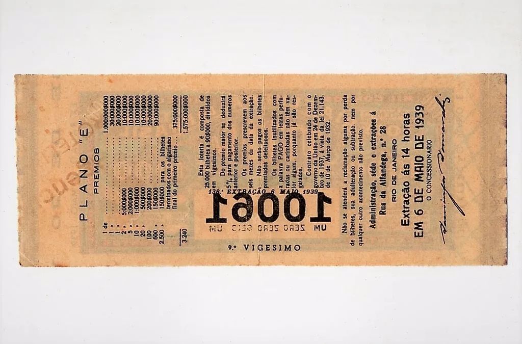 | Casa do Colecionador Antigo Bilhete Loteria Federal Do Brasil - 06 De Maio 1939