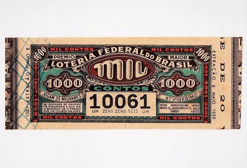 | Casa do Colecionador Antigo Bilhete Loteria Federal Do Brasil - 06 De Maio 1939