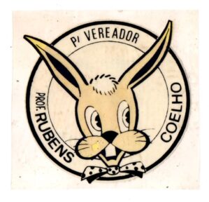 Antigo Plastico Adesivo Politica – Para Vereador Prof. Rubens Coelho – Anos 60