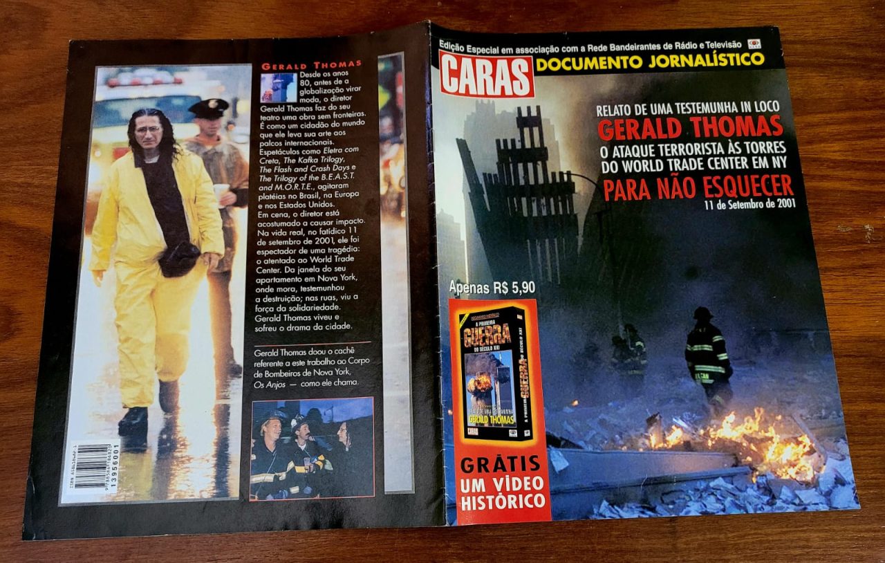 | Casa do Colecionador Caras - Documento Histórico - Gerald Thomas - Queda das Torres Gêmeas - 11 de Setembro - World Trade Center