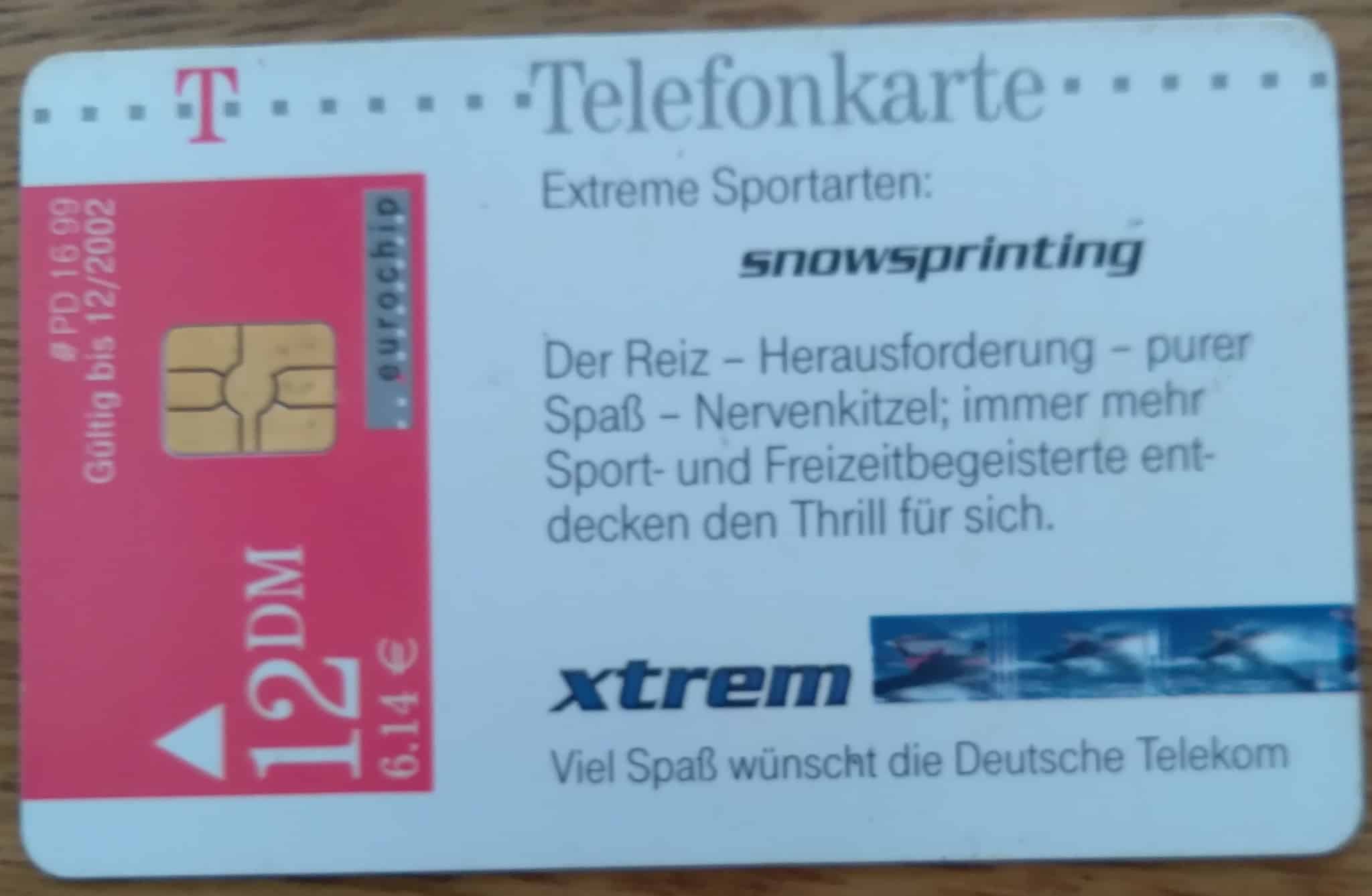 | Casa do Colecionador Cartao Alemanha Telefon Chip 1999 Xtrem Snowsprinting 2