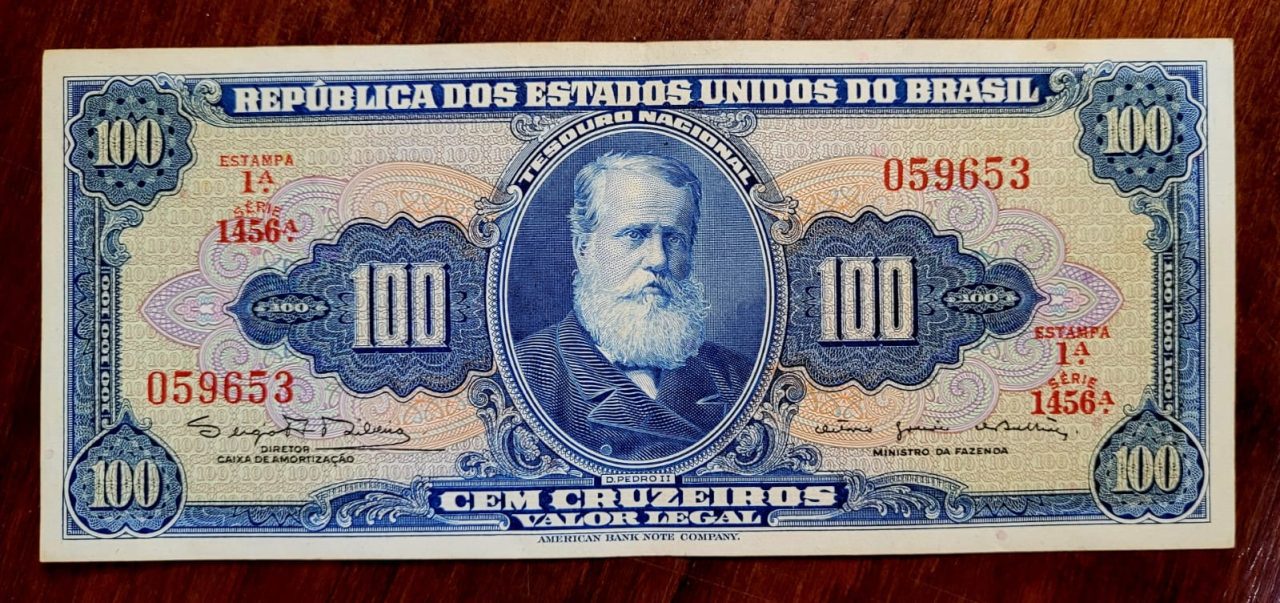 | Casa do Colecionador Cédula C036 - 100 (Cem Cruzeiros) SOB (Ano 1964)