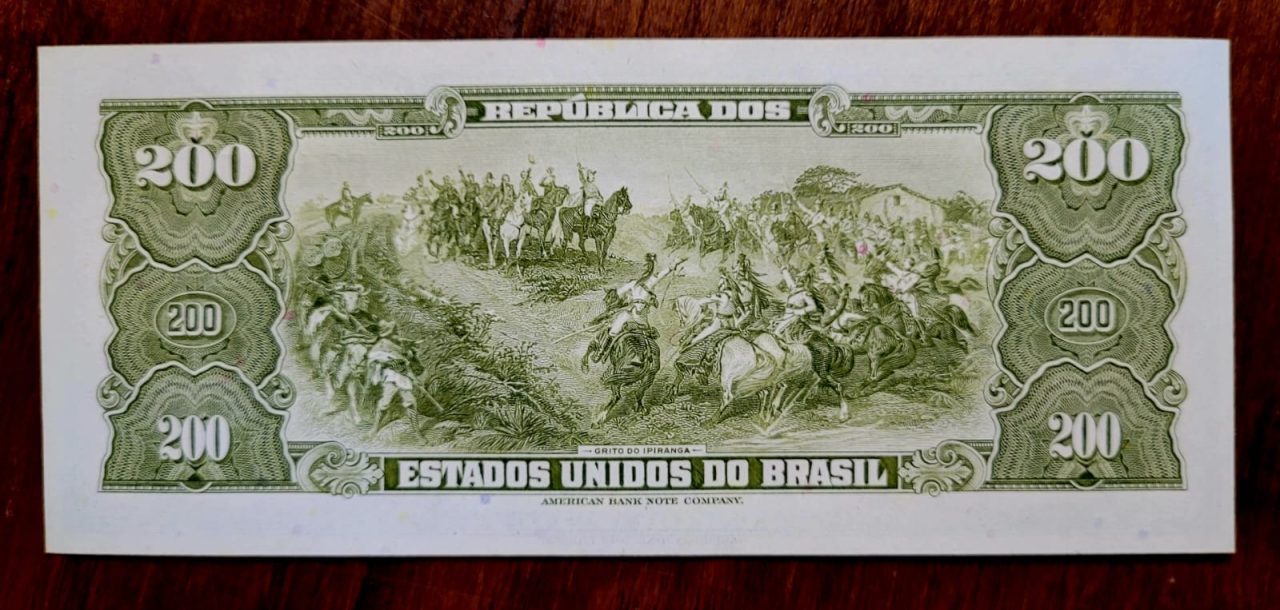 | Casa do Colecionador Cédula C042 - 200 (Duzentos Cruzeiros) FE - Nº 084905 (Ano 1964)