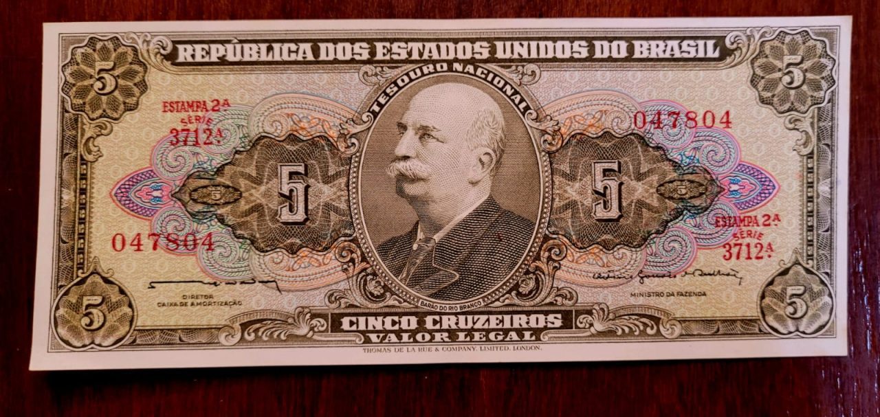 | Casa do Colecionador Cédula C073 - 5 (Cinco Cruzeiros) FE (Ano 1964)