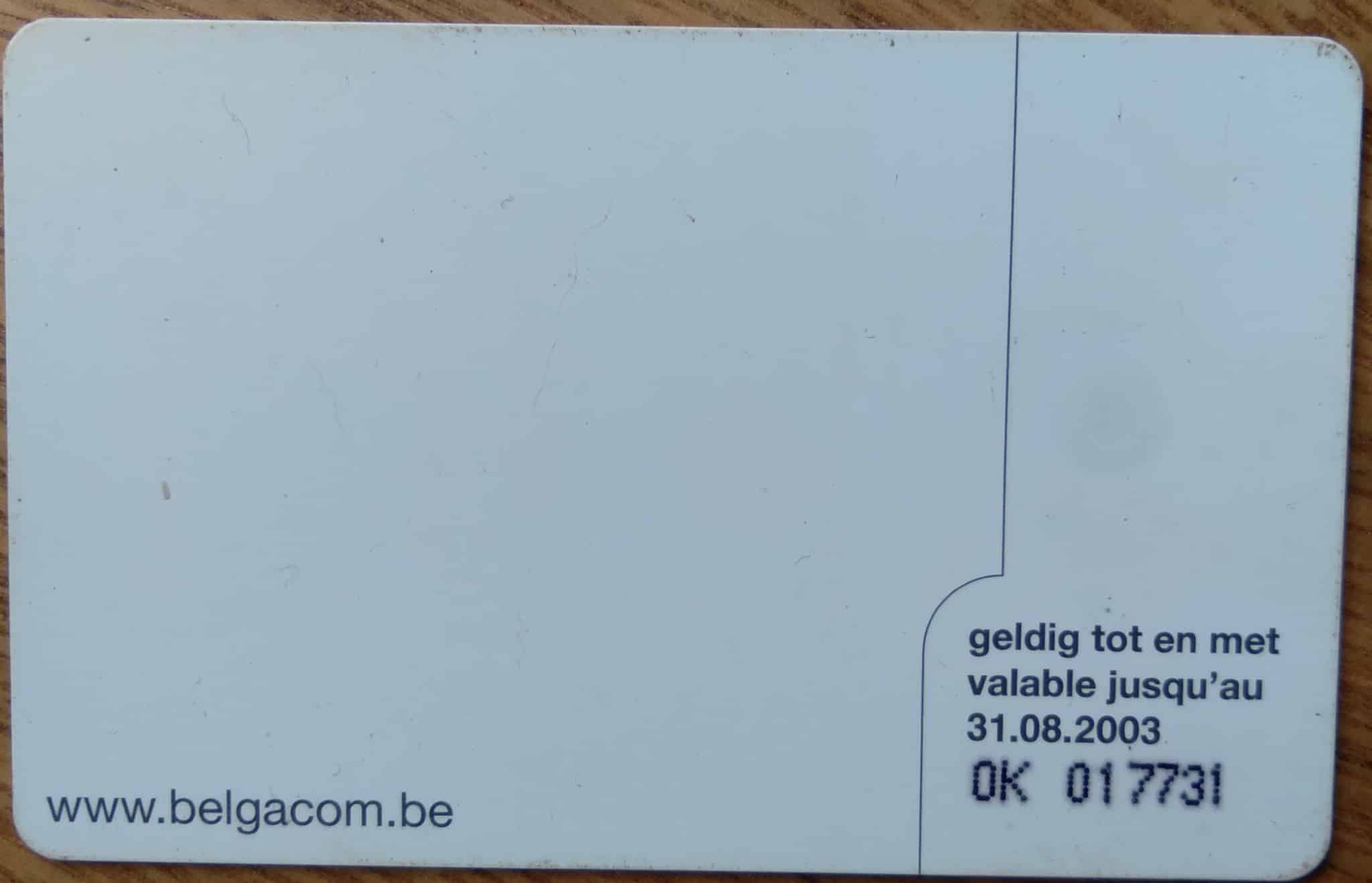 | Casa do Colecionador Ct Bélgica Belgacom Chip 2003 / Cachorro fundo amarelo.