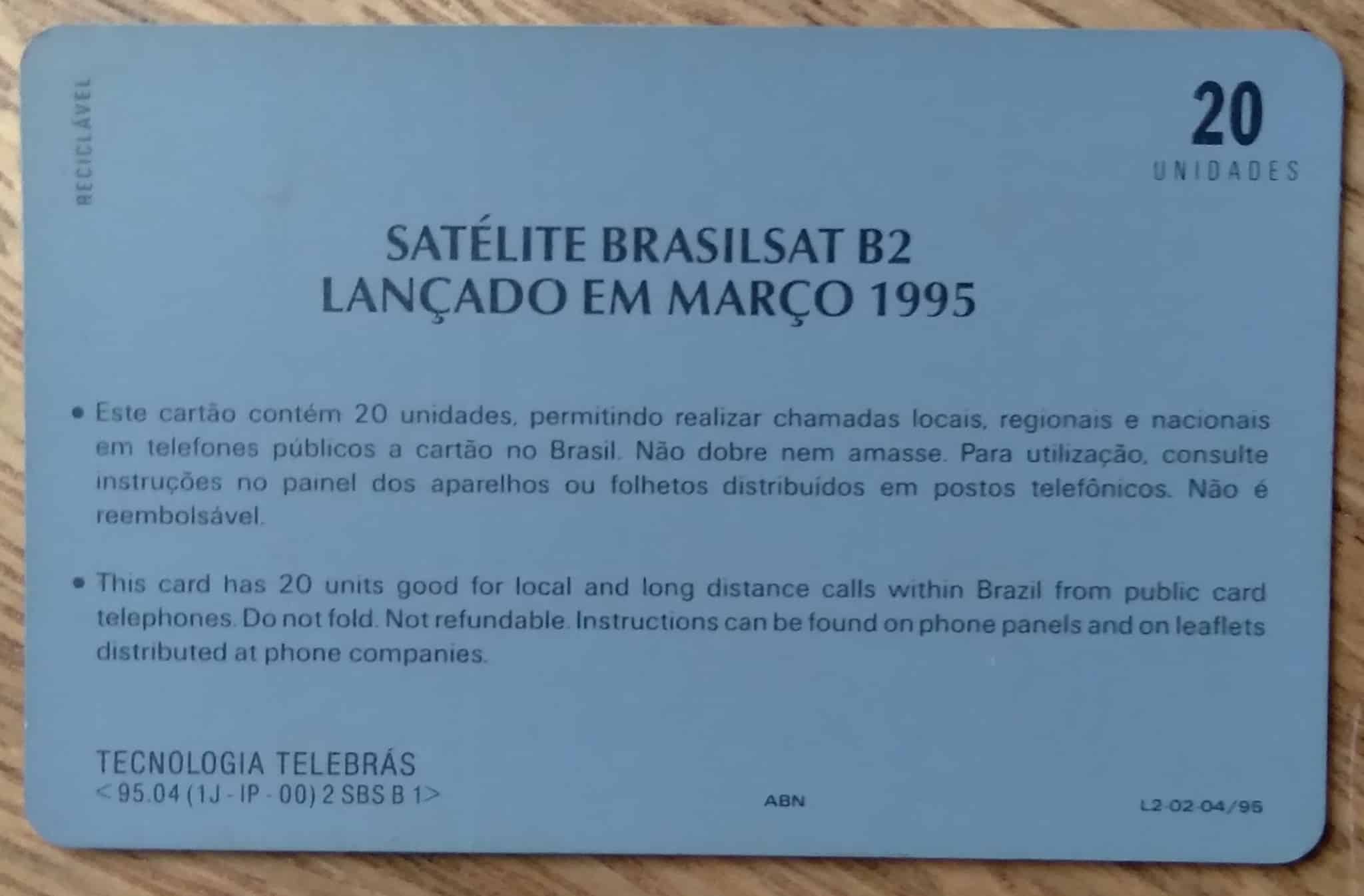 | Casa do Colecionador Ct Brasil Telebrás 00 1995 / satélite Brasilsat.