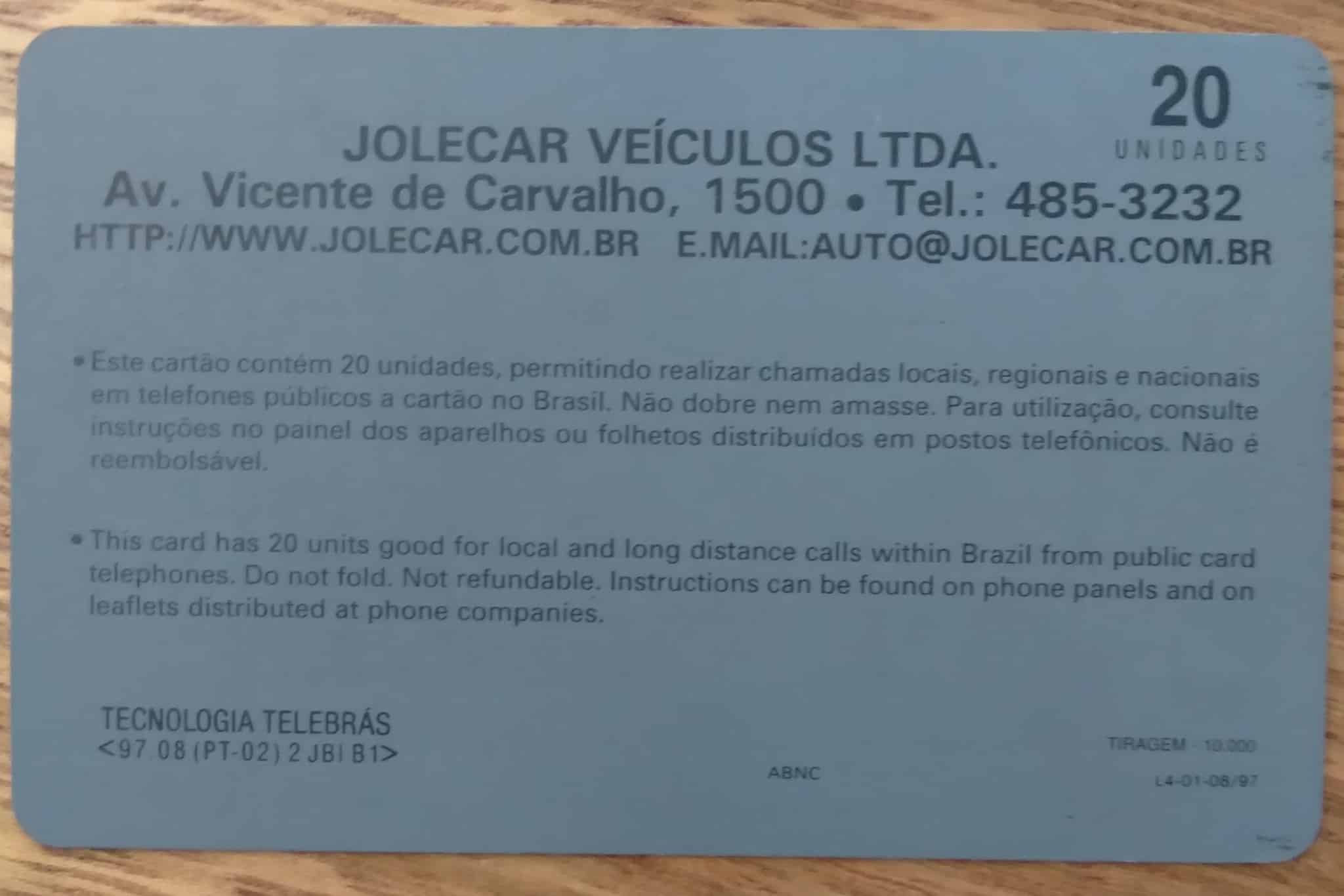 | Casa do Colecionador Ct Brasil Telebras 02 1997 / Mídia Jolecar Veículos Fiat.