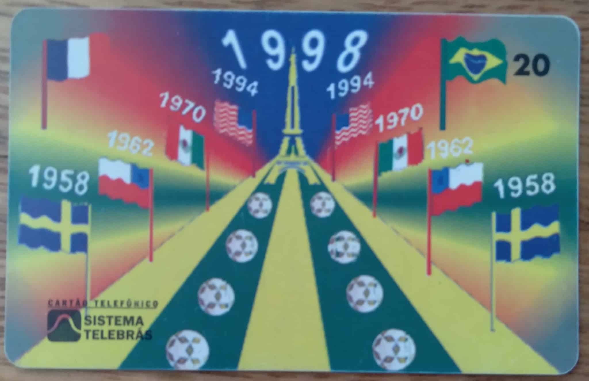 | Casa do Colecionador Ct Brasil Telebrás 02 1998 / Copa do Mundo.