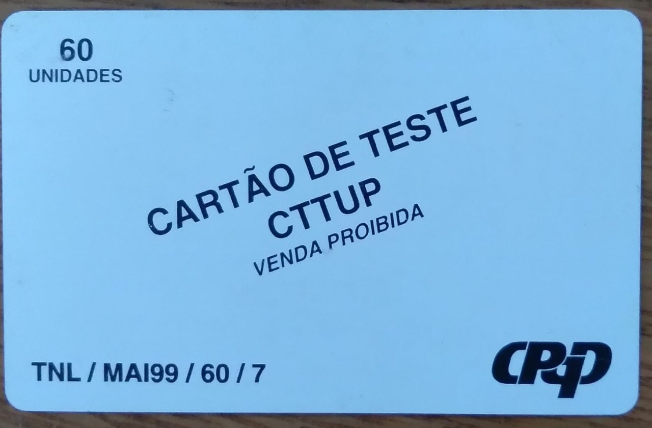 | Casa do Colecionador Ct cartão de teste CTTUP de 60 unidades/ TNL mai99 CPQD