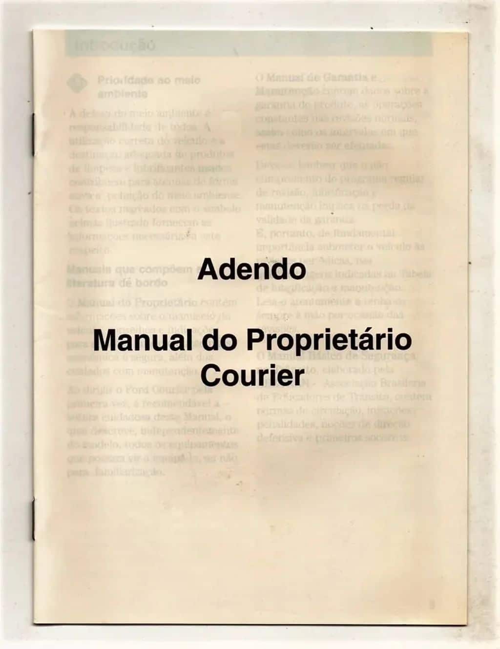 | Casa do Colecionador Manual Do Proprietario Ford Courier 1998 - Em Branco