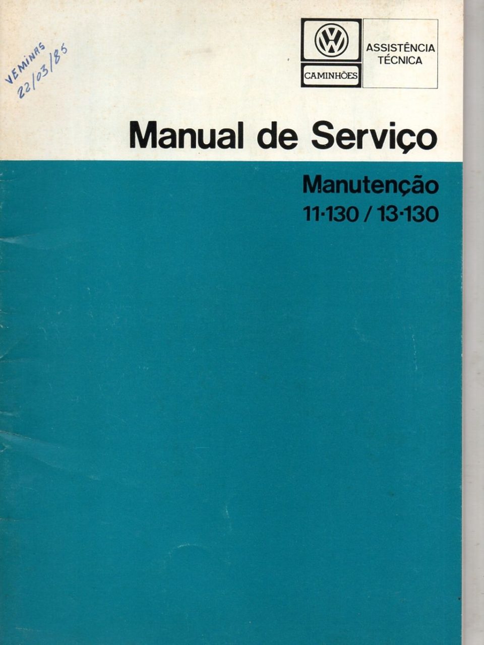 | Casa do Colecionador Manual Serviço Manutenção Caminhoes Vw 11-130 e 13-130 - 1984