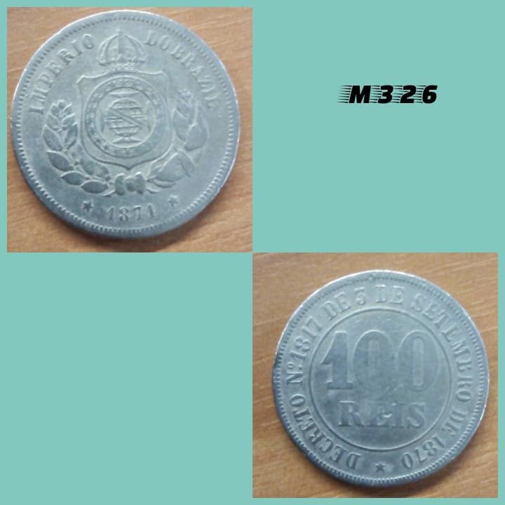 Moeda 100 réis 1871 império cuproníquel - M326