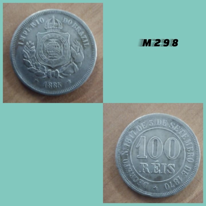 Moeda 100 réis 1885 império cuproníquel - M298