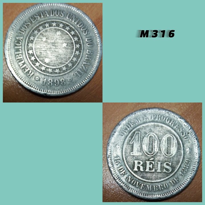 | Casa do Colecionador Moeda 100 réis 1898 cuproníquel - M316
