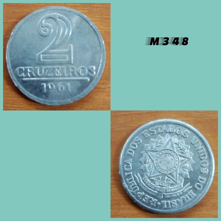 Moeda 2 cruzeiros 1961 alumínio - M348
