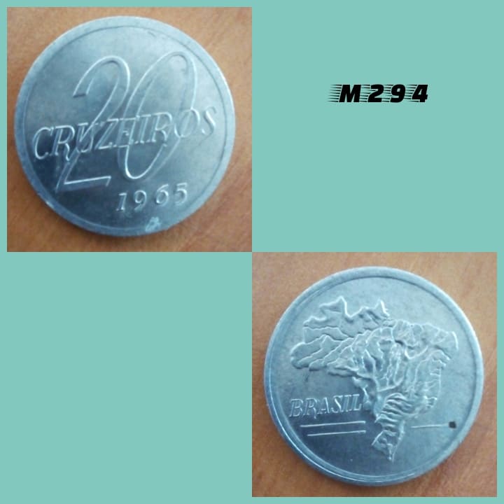 Moeda 20 cruzeiros 1965 alumínio - M294