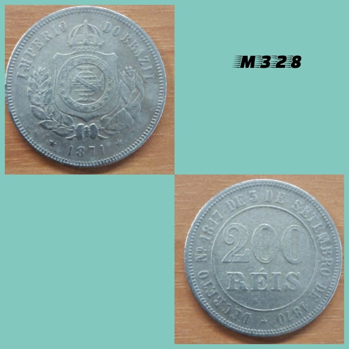 Moeda 200 réis 1871 império cuproníquel - M328