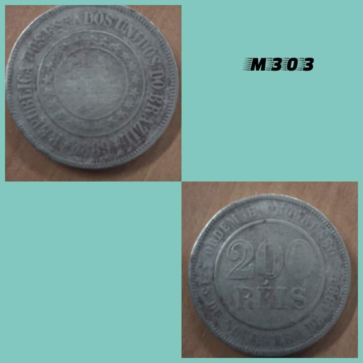 | Casa do Colecionador Moeda 200 réis 1889 cuproníquel - M303