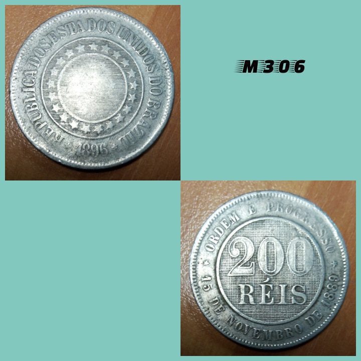 | Casa do Colecionador Moeda 200 réis 1896 cuproníquel - M306