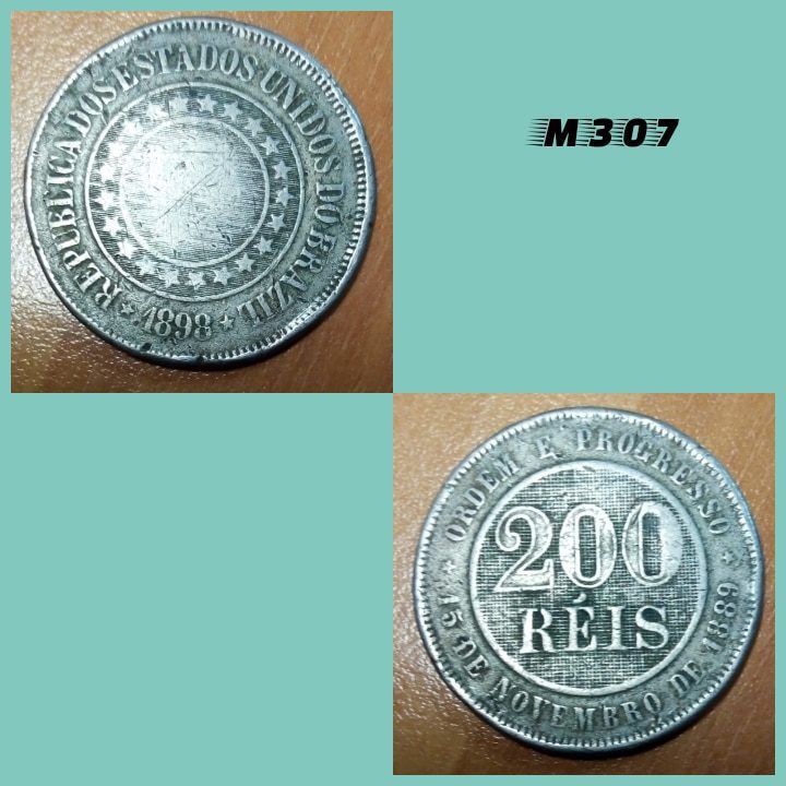 | Casa do Colecionador Moeda 200 réis 1898 cuproníquel - M307