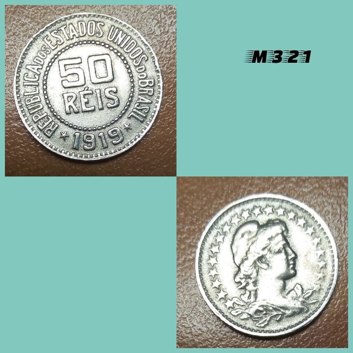 | Casa do Colecionador Moeda 50 réis 1919 cuproníquel - M321