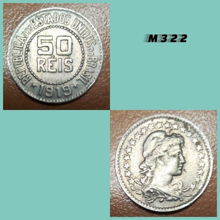 | Casa do Colecionador Moeda 50 réis 1919 cuproníquel - M322