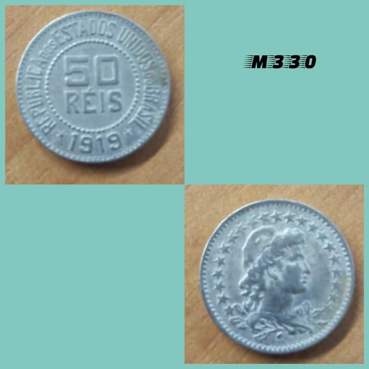 | Casa do Colecionador Moeda 50 réis 1919 cuproníquel - M330