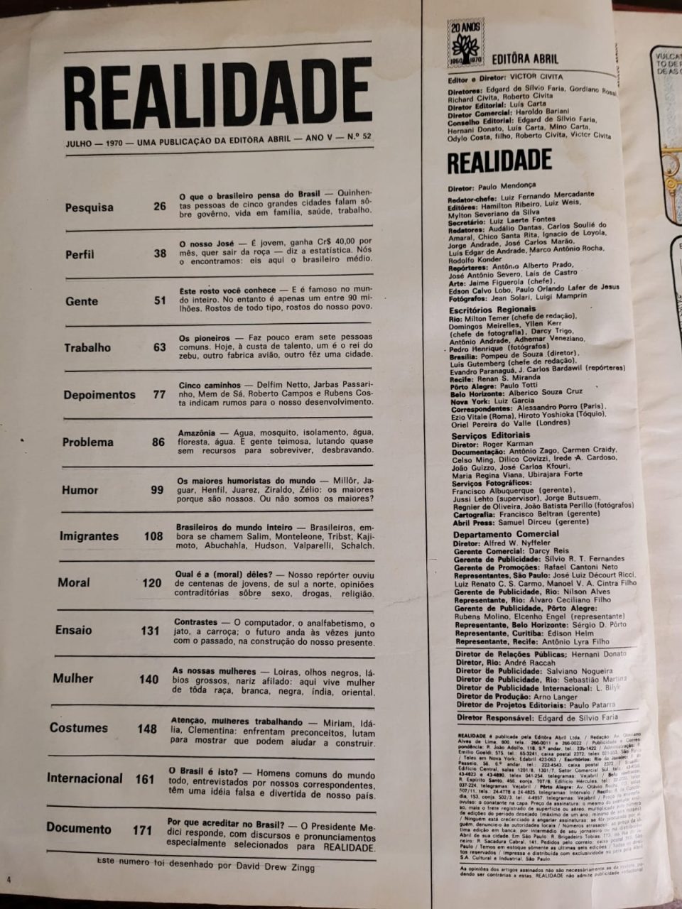 | Casa do Colecionador Realidade Nº 52 - A Terra da Gente (Editora Abril) Julho 1970 (Revista)