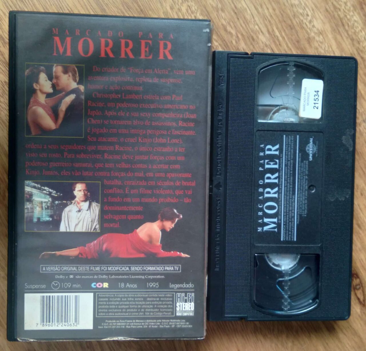| Casa do Colecionador VHS Videolar Marcado para morrer / legendado Christopher Lambert.