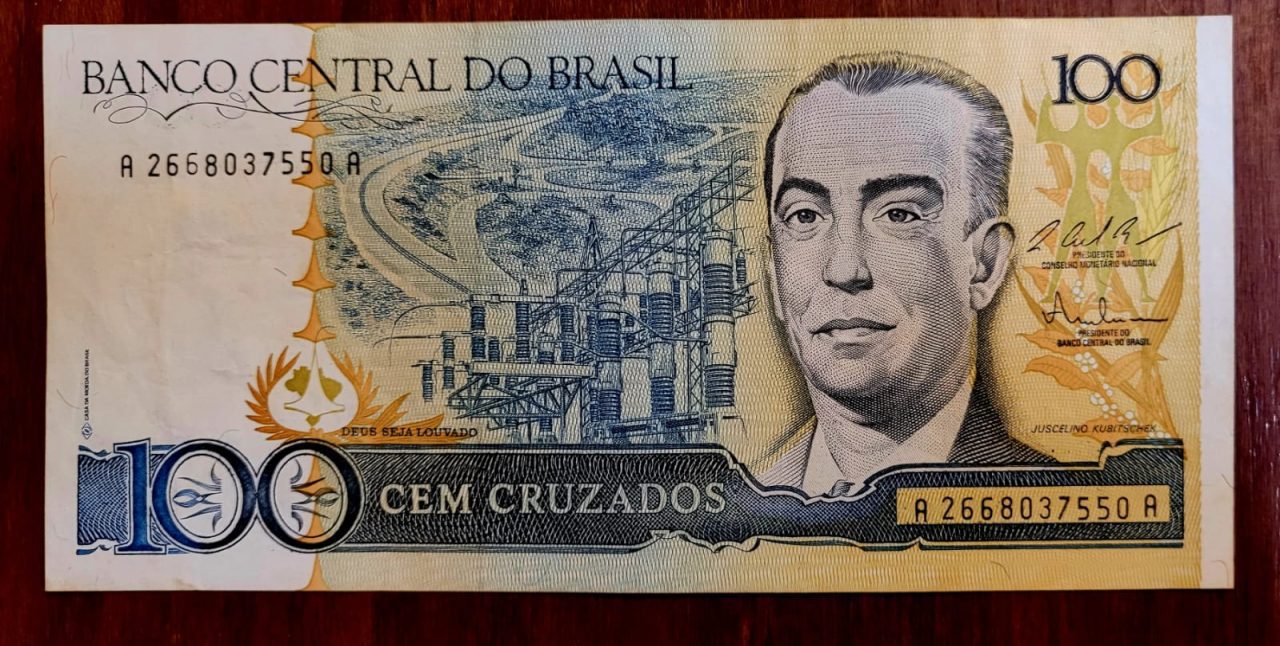 | Casa do Colecionador 100 (Cem Cruzados) - Cédula C187 - MBC (Ano 1987)
