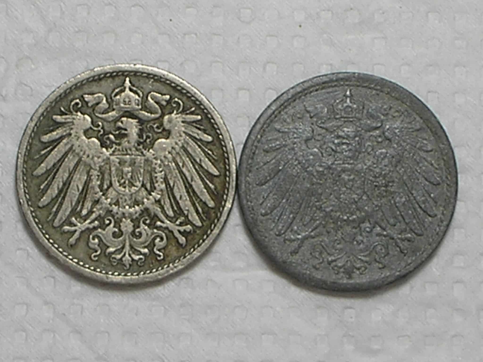 | Casa do Colecionador Alemanha 10 Pfennig 1907 D 1921 D Zinco Ni Box30 2