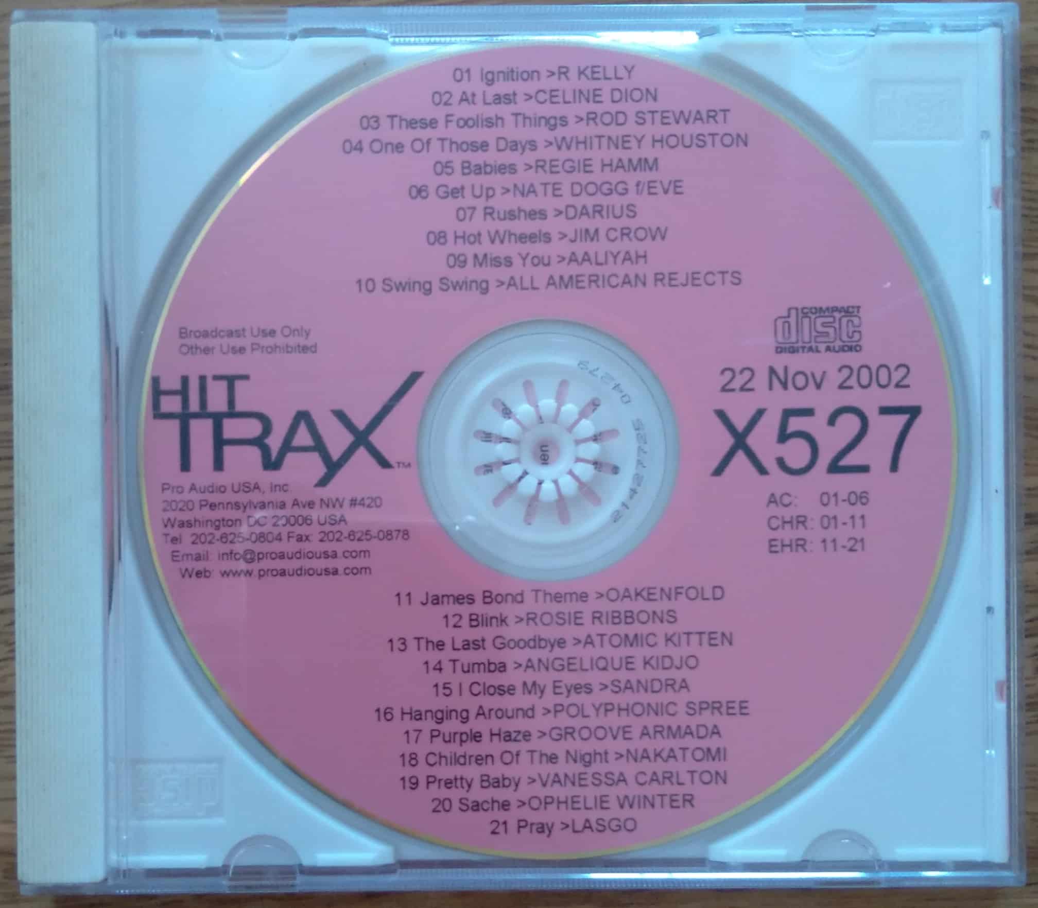 | Casa do Colecionador Cd promo para rádios Hit Trax X527 / Celine Dion Whitney Houston Rod Stewart.