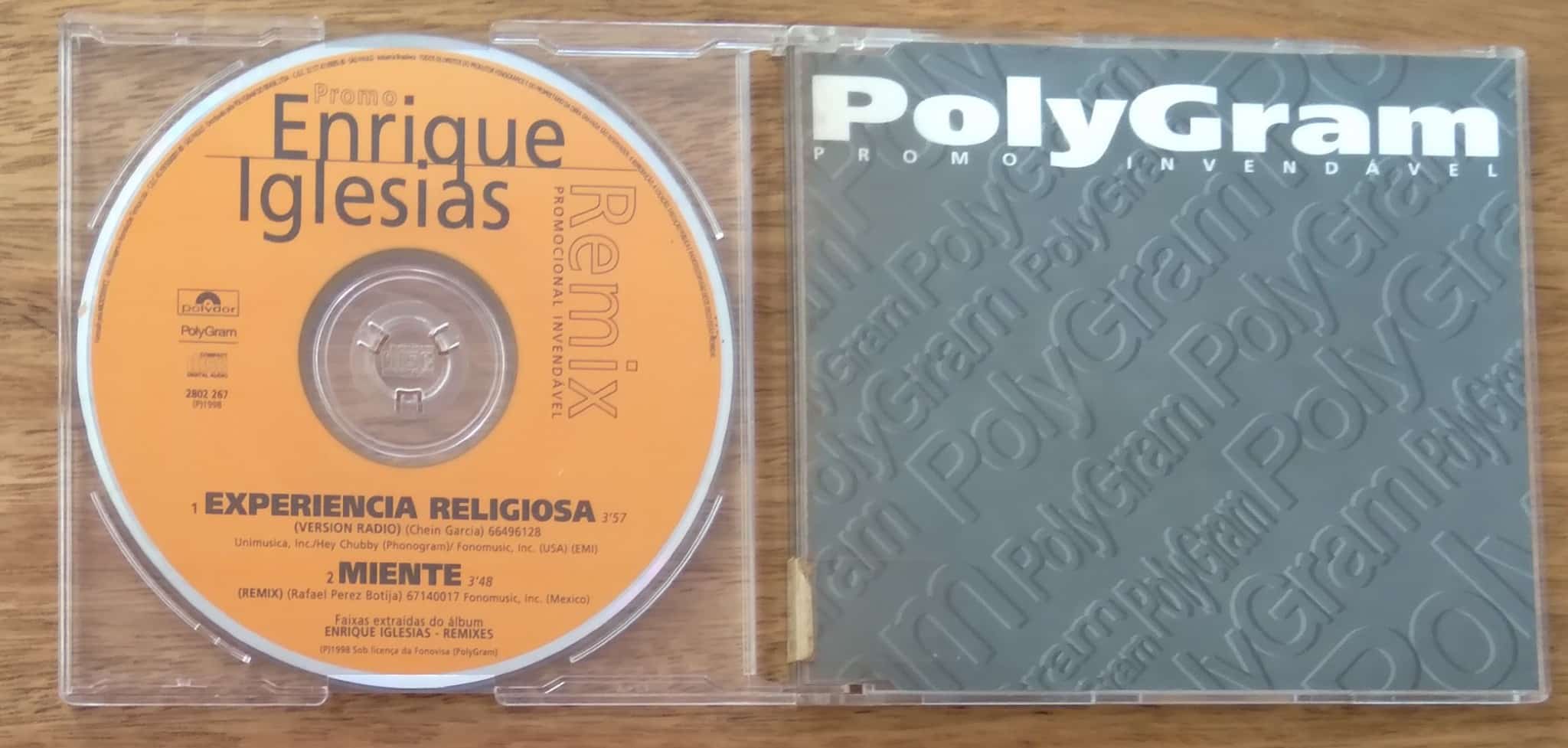 | Casa do Colecionador Cd promo Poly Gram Enrique Iglesias / Experiência Religiosa.