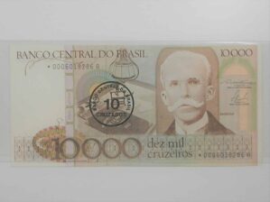 Cédula 10.000 Cruzeiros C-177a - Reposição *0006 / Flor de Estampa /