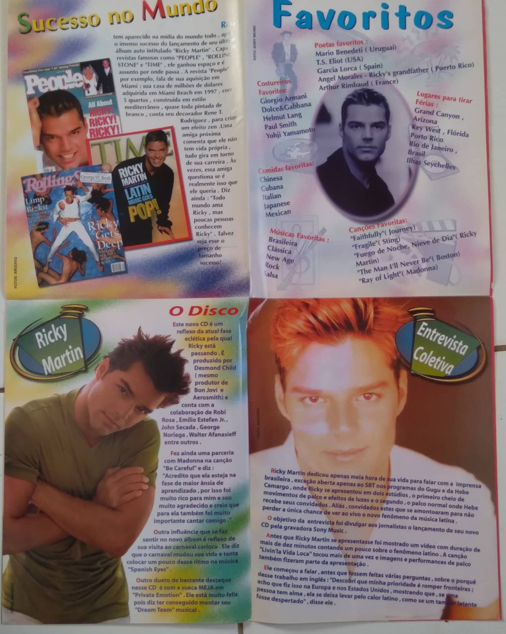 | Casa do Colecionador Ed Sampa Revista Poster TV Mania 5 / Ricky Martin.