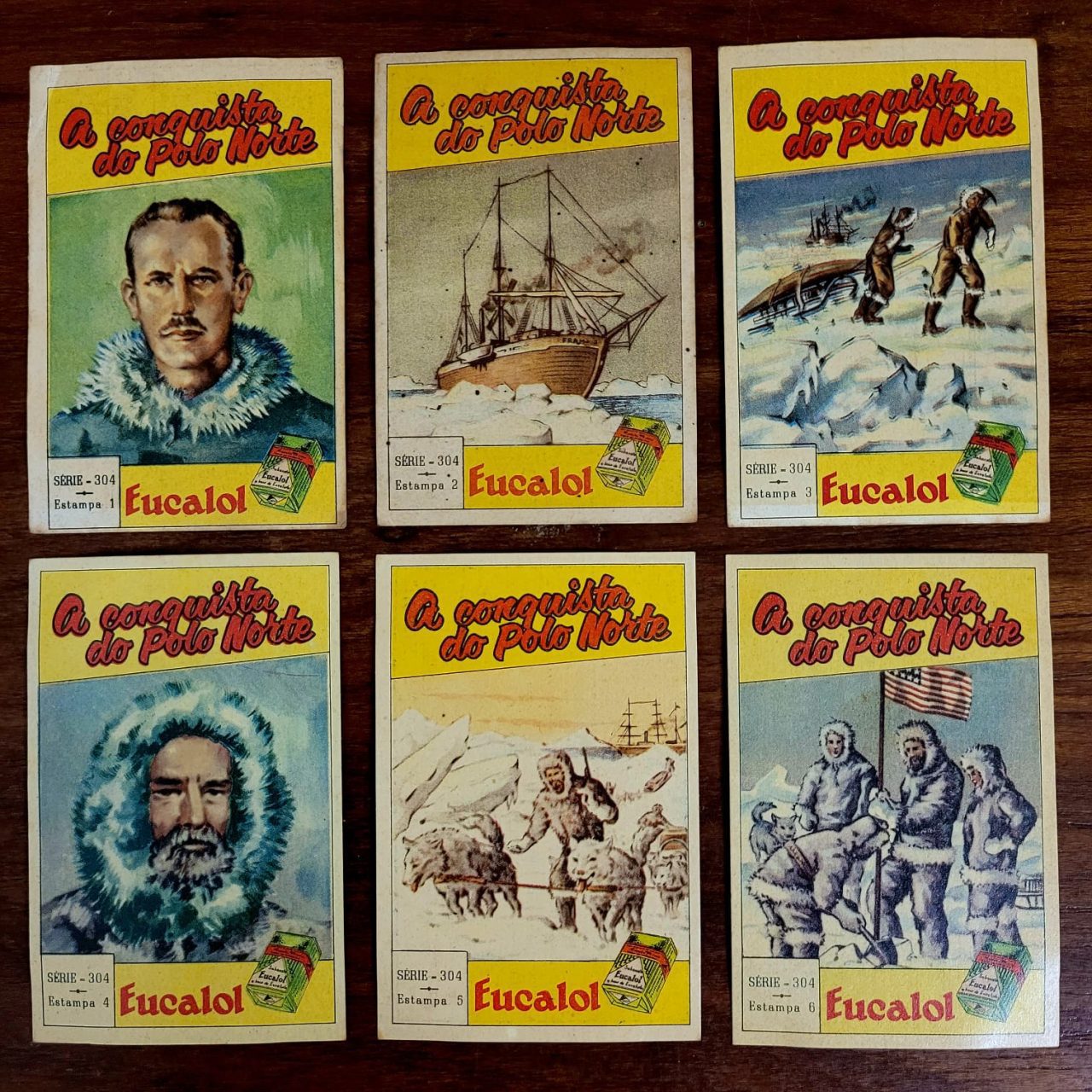 | Casa do Colecionador Estampas Eucalol - Série 304 Completa - A Conquista do Polo Norte (Ano 1954)