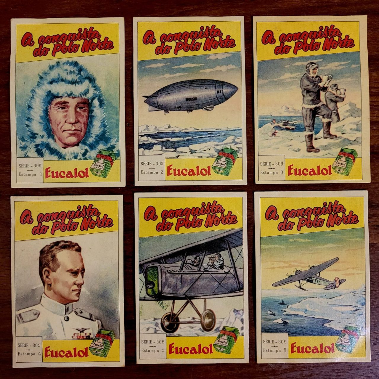 | Casa do Colecionador Estampas Eucalol - Série 305 Completa - A Conquista do Polo Norte (Ano 1954)
