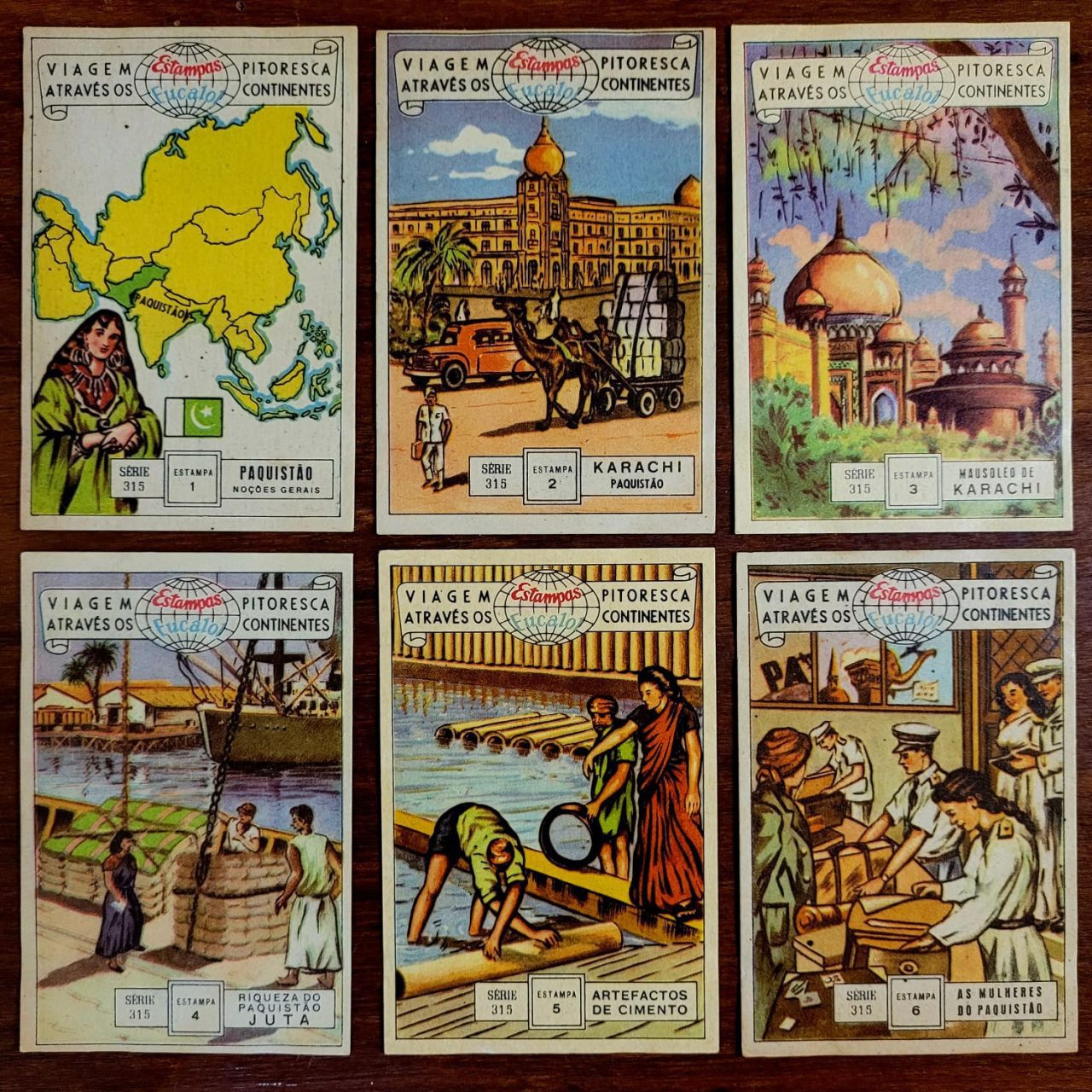 | Casa do Colecionador Estampas Eucalol - Série 315 Completa - Viagem Pitoresca Através os Continentes - Paquistão (Ano 1954)