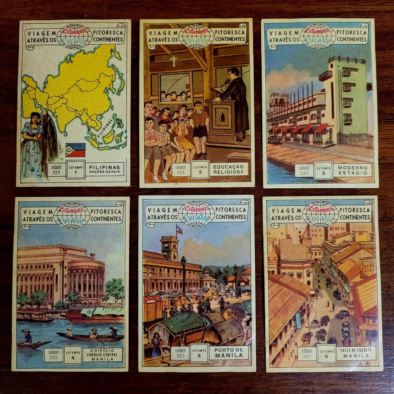 | Casa do Colecionador Estampas Eucalol - Série 323 Completa - Viagem Pitoresca Através os Continentes - Filipinas (Ano 1954)