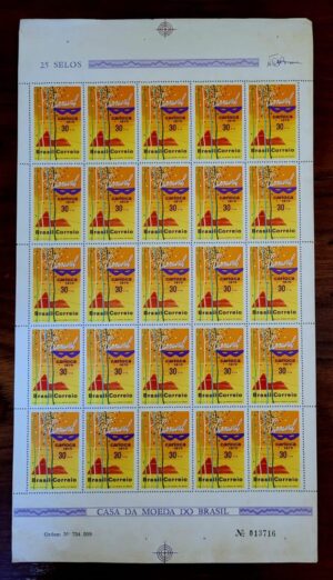 Folha de Selos - RHM C-0665 - Carnaval Carioca (25 Selos) 05/02/1970
