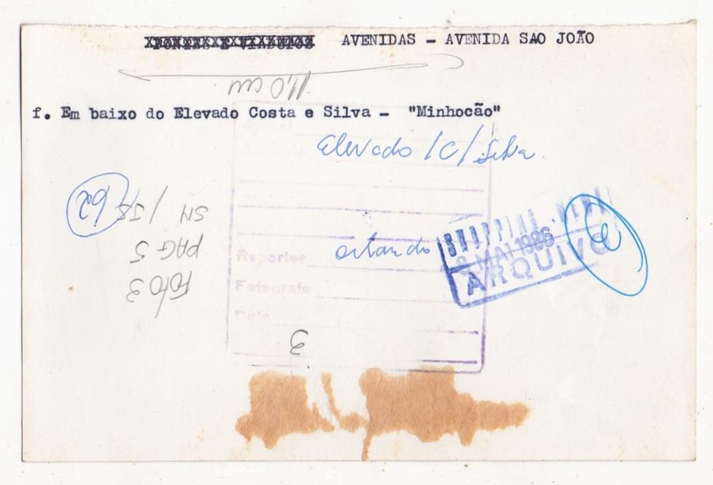 | Casa do Colecionador Fotografia Antiga - Avenida São João - Baixos Do Minhocao - 1986