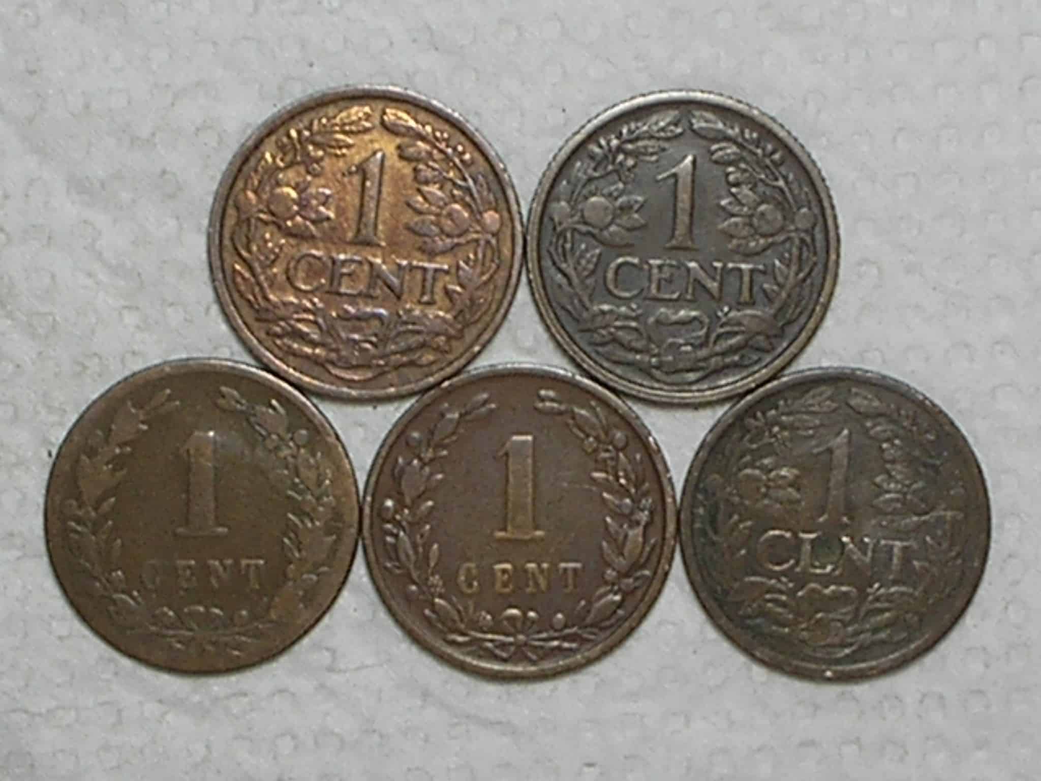 | Casa do Colecionador Holanda) 1 Cent - 1878/1901/1915/1916/1918 / Bronze / box30