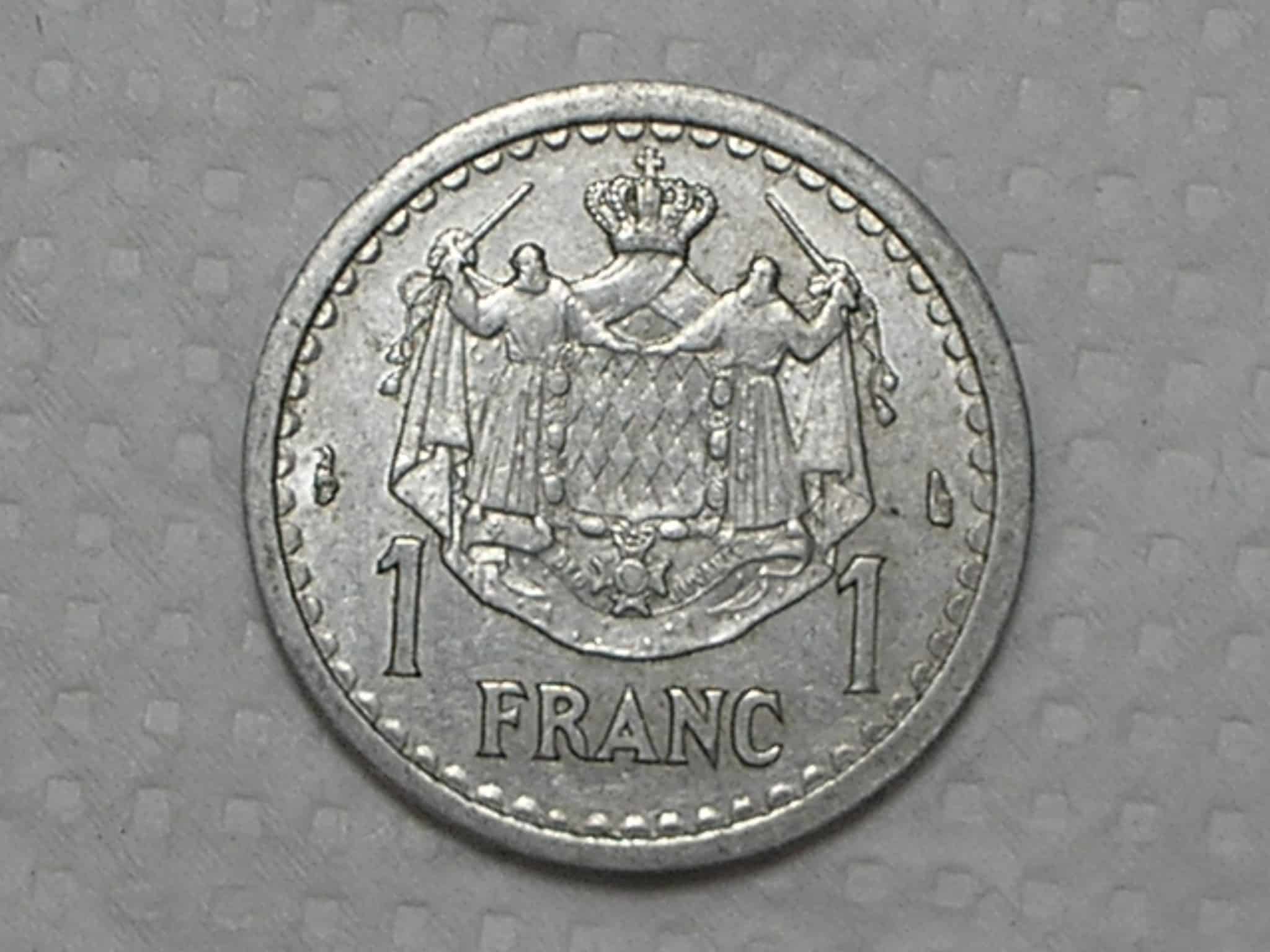 | Casa do Colecionador Monaco) 1 Franc - 1943(a) - Sem data / Al / box31