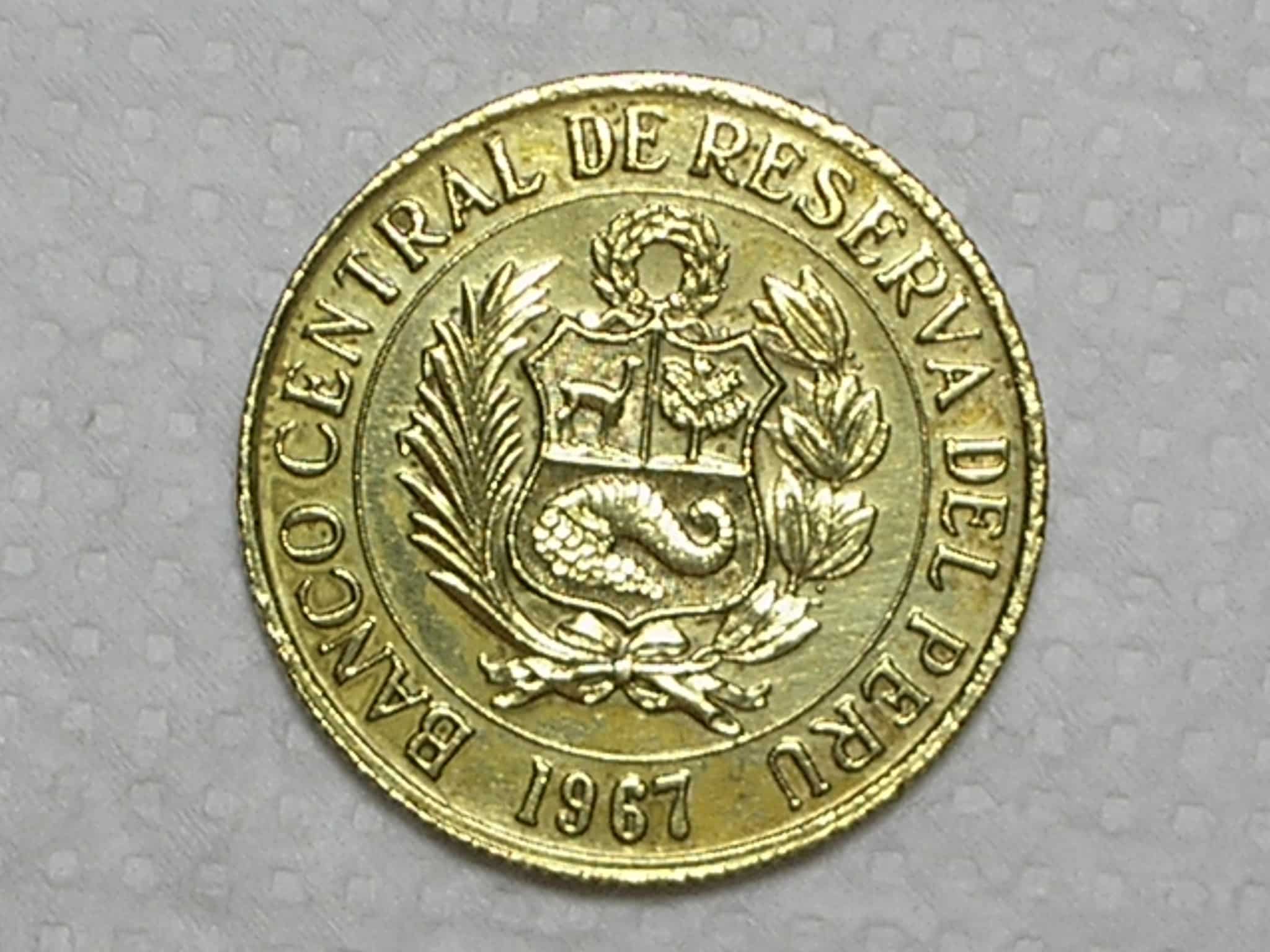 | Casa do Colecionador Peru) 1/2 Sol de Oro - 1967 / Brass / Soberba / box 31