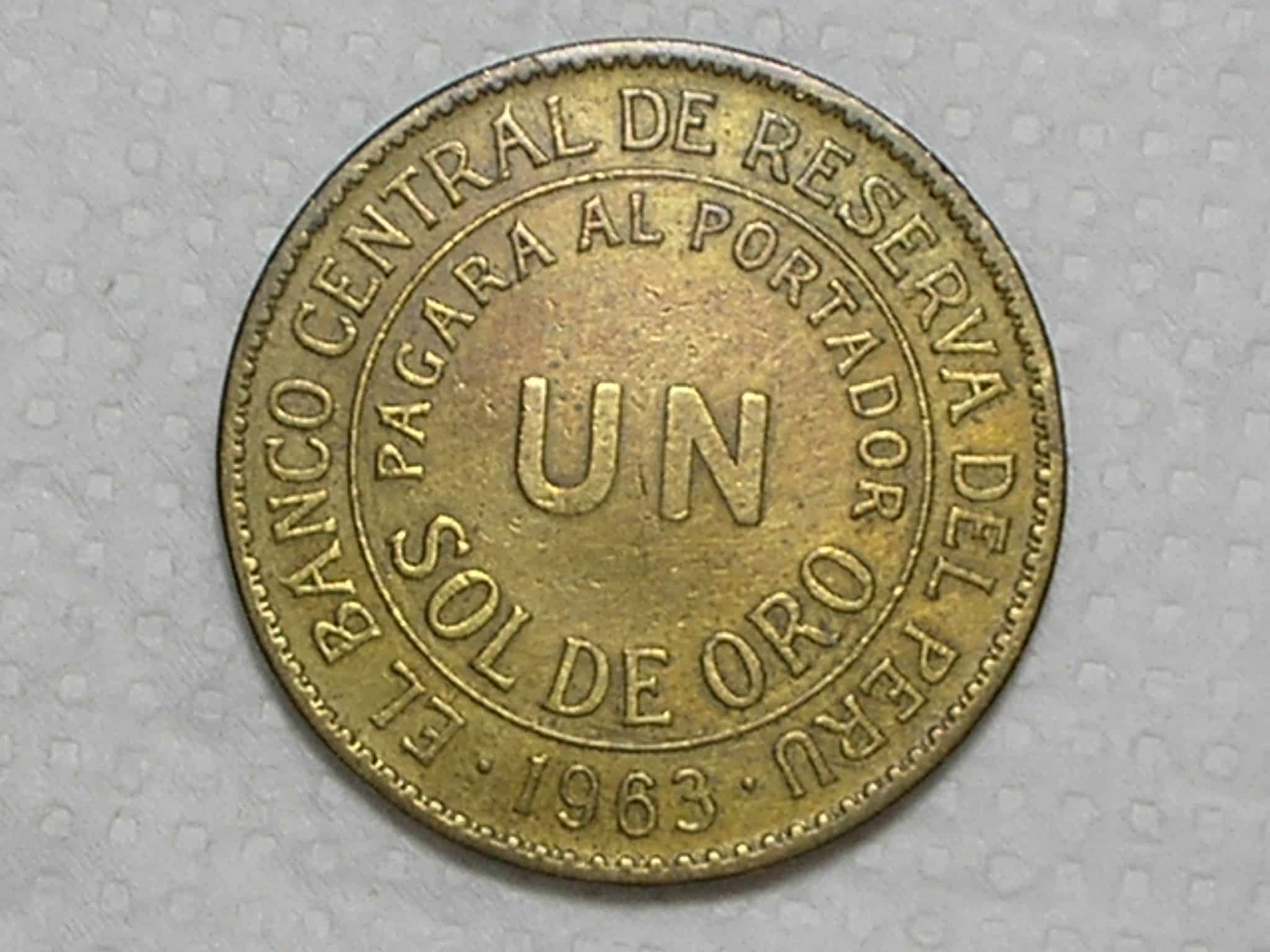 | Casa do Colecionador Peru) 1 sol de Oro - 1963 / Bz/al / box31