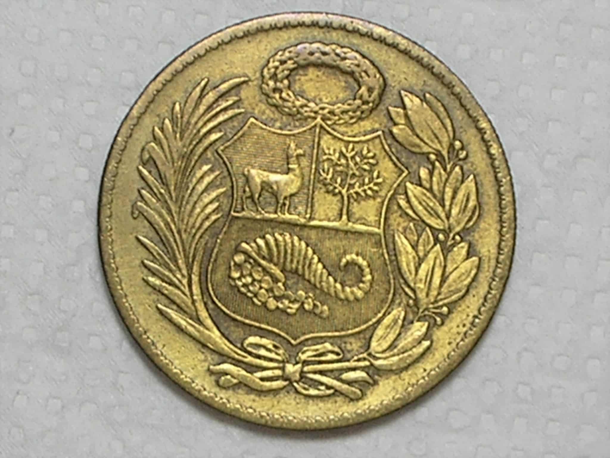 | Casa do Colecionador Peru) 1 sol de Oro - 1963 / Bz/al / box31