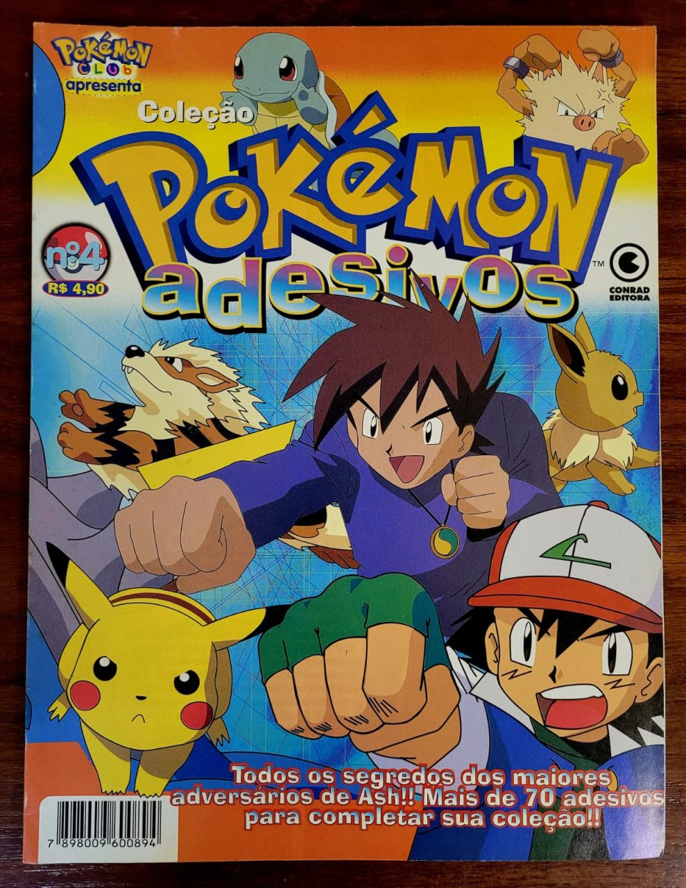 | Casa do Colecionador Pokémon Adesivos Nº 04 (Editora Conrad) 1999 – Revista