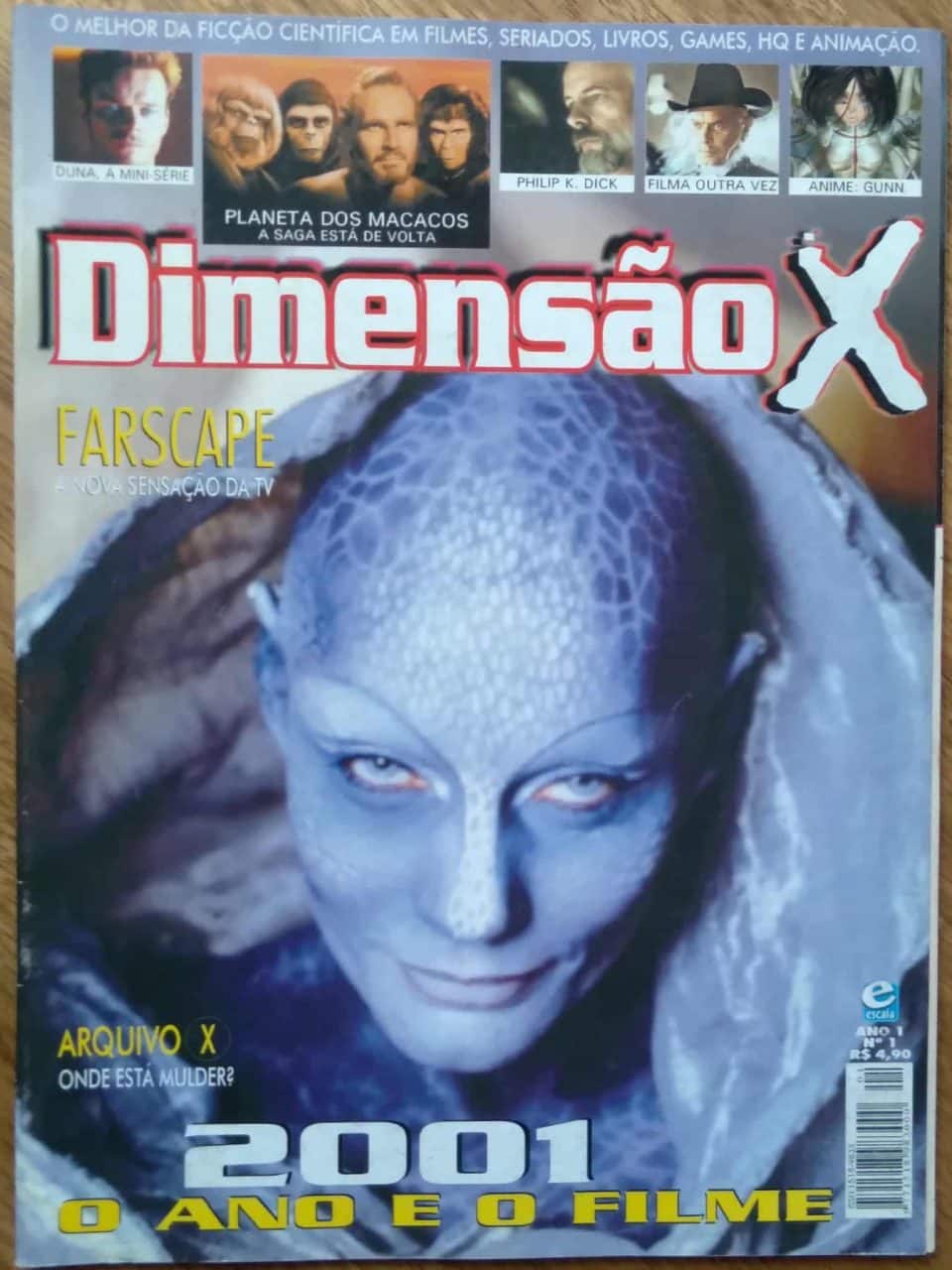 | Casa do Colecionador Revista Escala Dimensão X 1 / 2001 o ano e o filme Farscape.