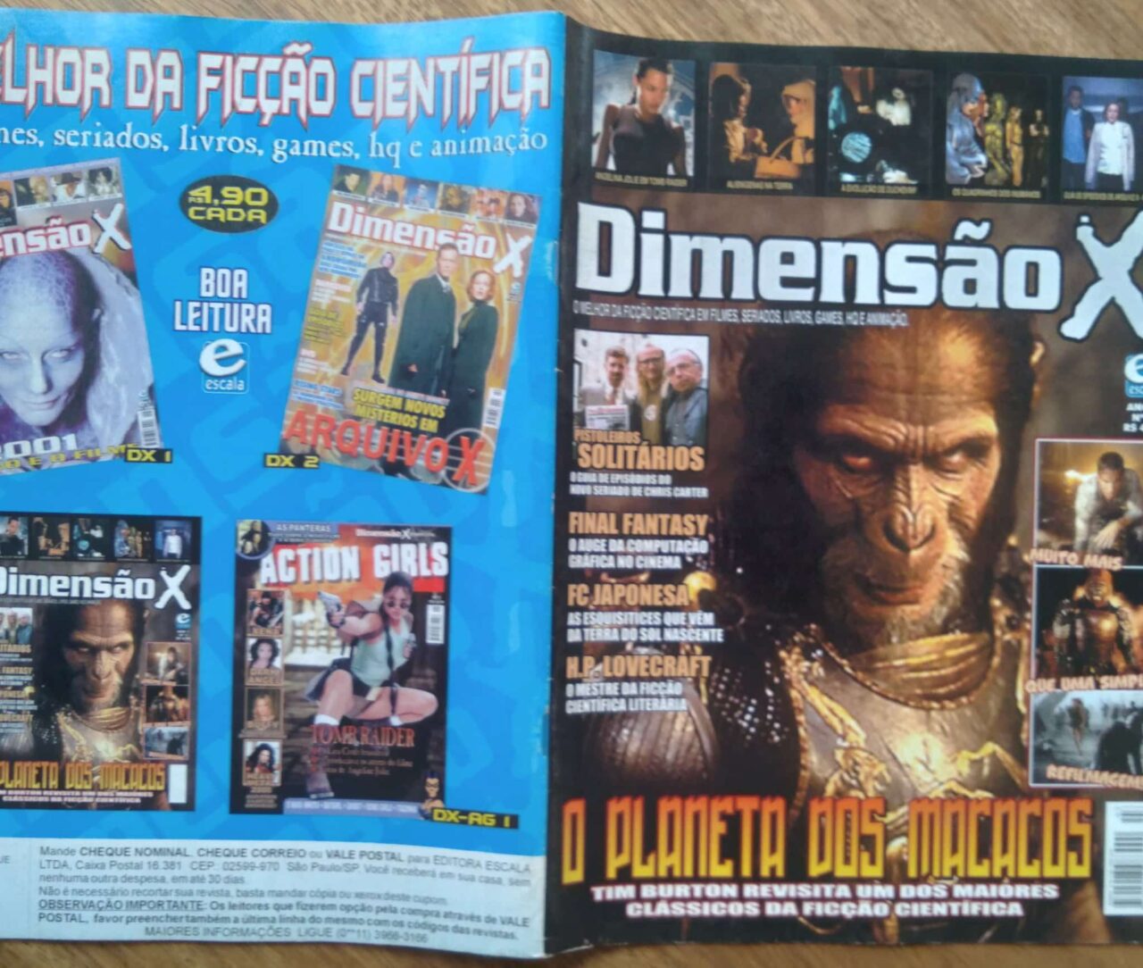 | Casa do Colecionador Revista Escala Dimensão X 3 / Planeta dos macacos Final Fantasy.