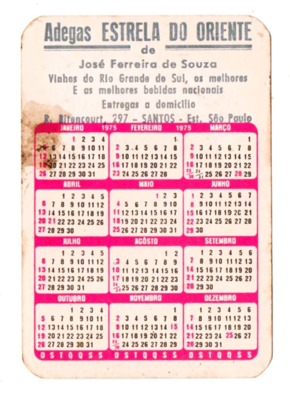 | Casa do Colecionador Calendario De Bolso - Catedral de Brasilia - DF - 1975